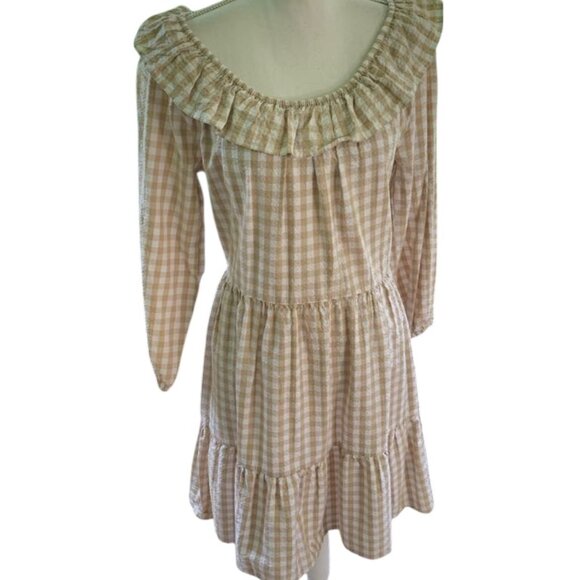 J.Crew Seersucker Ruffleneck Gingham Mini Dress NWT - Picture 3 of 6
